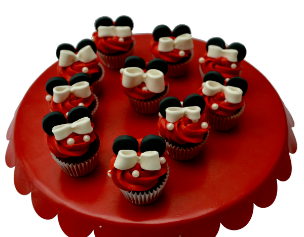 Minnie Mouse Cupcakes red velvet cupcakes by sugar street boutique toronto