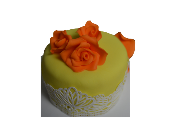 Mini cakes, individually sized, red velvet mini cake, chocolate mini cake, lemon mini cake and vanilla mini cake decorated with edible flowers, small icing rosettes with spring colours by Sugar Street Boutique
