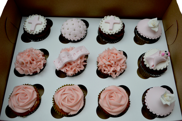 Baptism or Christening carrot and chocolate cupcakes by Sugar Street Boutique Toronto Cupcakes