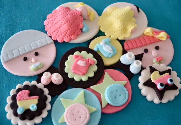 Baby Shower Themed Fondant Designs - Sugar Street Boutique by SugarStreetBoutique Custom Made Luxury Cupcake Toppers Unique Fondant Masterpiece Toronto Canada Ontario