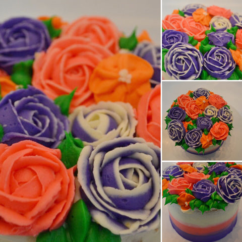 icing flower cake by sugar street boutique. sugar street boutique. icing flower cake. icing flower cake toronto. toronto cakes. lemon cake. lemon curd filling. lemon cream cheese icing. lemon flowers. cream cheese flowers. flowers cake. flowers cake toronto. designer cake. purple flowers cake. orange flowers cake. red flowers cake. colourful flower cake.