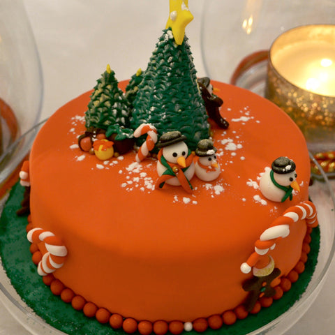 Christmas Cake Design by Sugar Street Boutique Toronto Ontario Canada Themed Fondant Designs -  Custom Made Luxury Cake Unique Fondant Masterpiece Cake Fabulous Cake Christmas Fondant Winter cake Candycane cake christmas tree cake