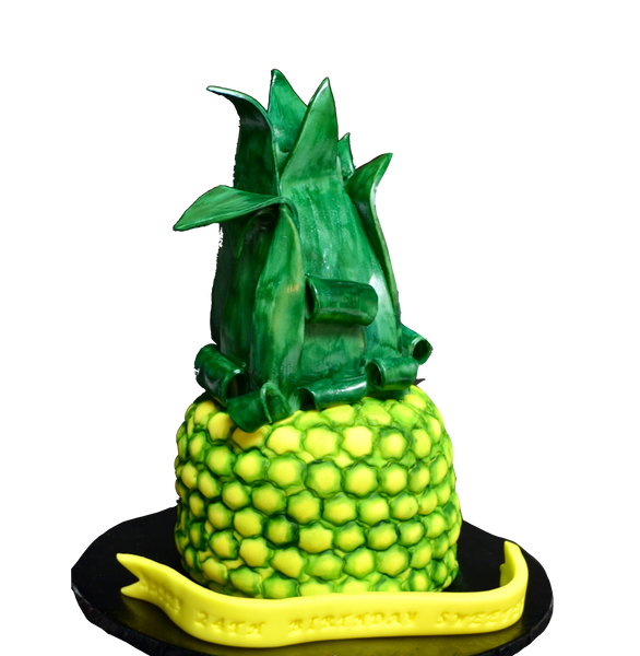 chocolate cake shaped as a pineapple. Pineapple cake by sugar street boutique