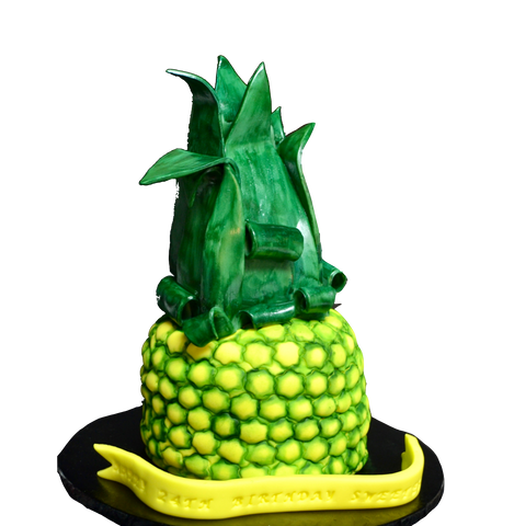 chocolate cake shaped as a pineapple. Pineapple cake by sugar street boutique