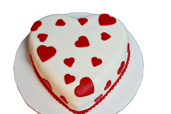 chocolate valentines day heart shaped cake covered in fondant with red hearts everywhere by Sugar Street Boutique. Valentines day cake. toronto cakes