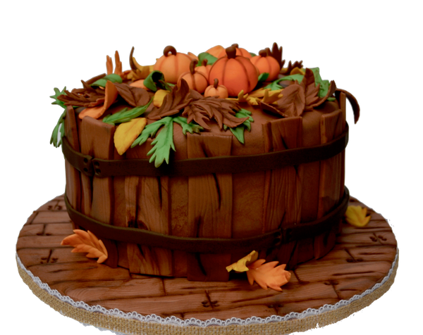Fall Cake. Thanksgiving Cake. Changing colour leaves cake. wooden cake. pumpkin cake. Sugar Street Boutique. Toronto Cakes.