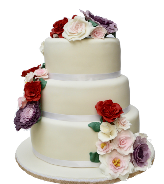 WRAPAROUND FLOWERS ON 3 TIER WEDDING CAKE. PEONIES WEDDING CAKE. ROSES CAKE. 3 TIER CAKE. TORONTO WEDDING CAKES. SUGAR STREET BOUTIQUE TORONTO. VINEYARD WEDDING CAKE. RED PINK AND PURPLE CAKE. FLOWERS CAKE. 