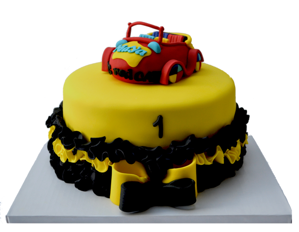 Wiggles Emma Big Red Car Cake by sugar street boutique toronto