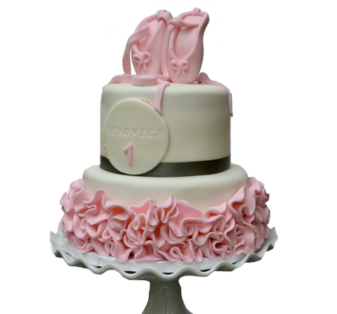 carrot and lemon cake. Ballerina slippers and ruffles cake. Ballet & tutu cake made with fondant by Sugar Street Boutique Toronto
