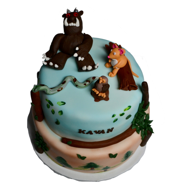  Vegan Gruffalo Cake.   This was a Vegan Vanilla with Cookies n' Cream icing. Decorated with edible figurines & hand painted with edible colors by Sugar Street Boutique Toronto