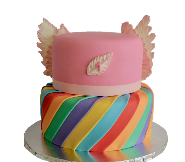 2 Tier Rainbow Unicorn Cake with Wings by Sugar Street Toronto. Toronto cakes. Best cakes toronto. rainbow cake. multicoloured cake. cake with wings. wing cake. birthday cake. cake designer.