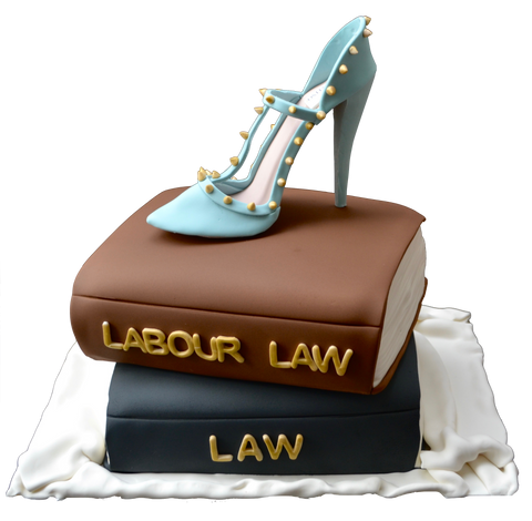 Law book cake. labour and employment law cake. edible valentino shoe. stacked books cake. sugar street boutique. toronto cakes.