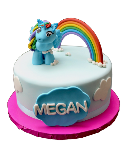 My Little Pony Cake. A rich and super moist 3 layer chocolate cake with chocolate icing in between layers. Edible my little pony. Sugar Street Boutique. Toronto Cakes. Rainbow Cake.