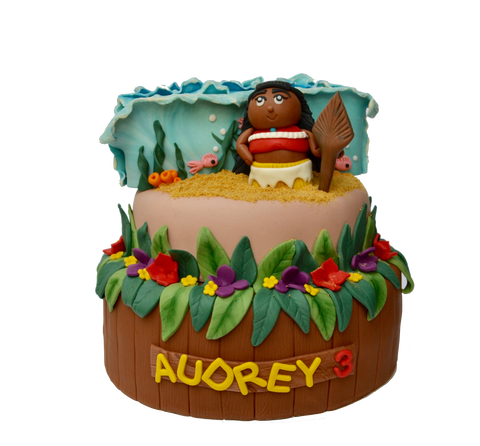 Moana Cake. Toronto Cakes. Sugar Street Boutique. 2 tier moana cake. kids birthday cake. moana birthday cake. best cakes toronto.