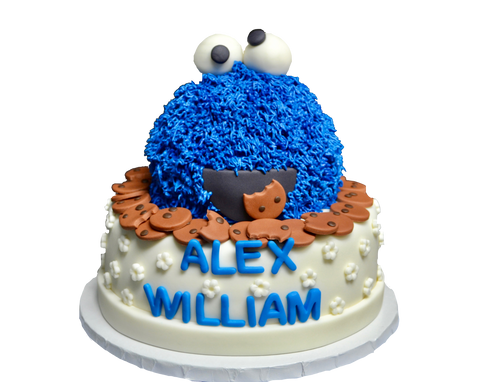 cookie monster cake by sugar street boutique toronto cakes