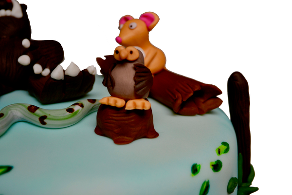  Vegan Gruffalo Cake.   This was a Vegan Vanilla with Cookies n' Cream icing. Decorated with edible figurines & hand painted with edible colors by Sugar Street Boutique Toronto