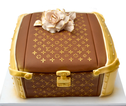 Louis Vuitton trunk cake. Chocolate cake. toronto cakes. edible louis vuitton cake, edible flowers, edible gold. Sugar Street Boutique. Louis Vuitton monogram.