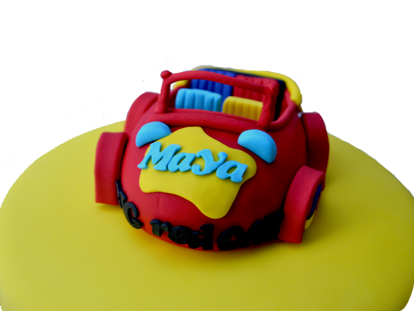 Wiggles Emma Big Red Car Cake by sugar street boutique toronto