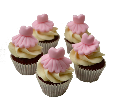 Pink Dresses Cupcakes red velvet with cream cheese icing by sugar street boutique toronto cupcakes