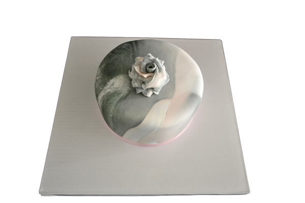 Marble Rose Chocolate Cake by sugar street boutique toronto cakes