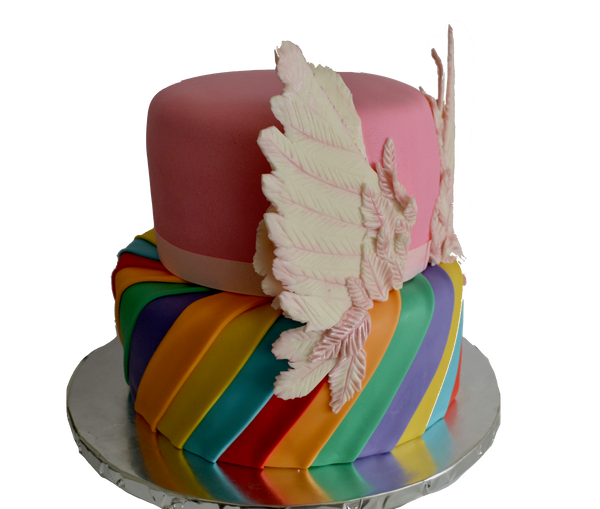 Unicorn 2 tiers cake / unicorn with wings cake/ matching unicorn cupcakes,  Food & Drinks, Homemade Bakes on Carousell