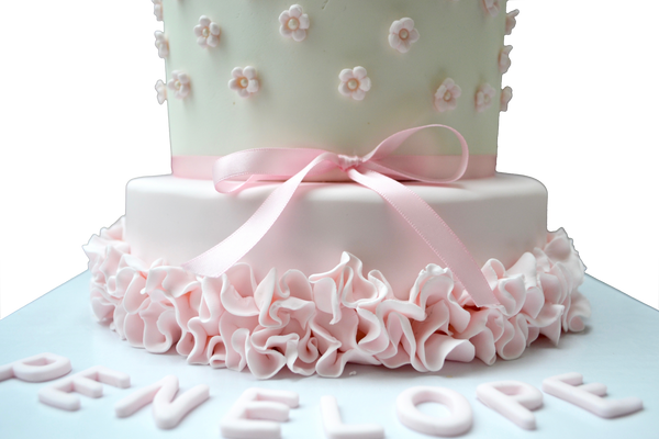 baptism/christnening cake. baby shower cake. 2 tier cake. blush baby girl cake. pink baby booties cakes. sugar street boutique toronto cakes.