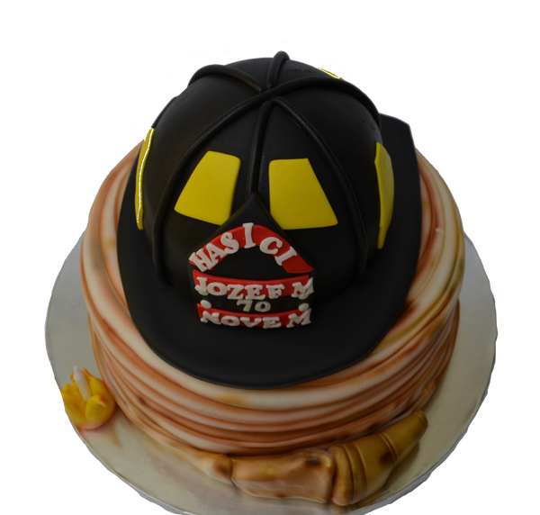 firefighter cake. firefighter helmet and hose cake toronto. Cake was made for a firefighter of vanilla cake and lemon cake. Firefighter cake made by Sugar Street Boutique Toronto