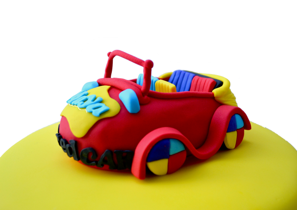 Wiggles Emma Big Red Car Cake by sugar street boutique toronto