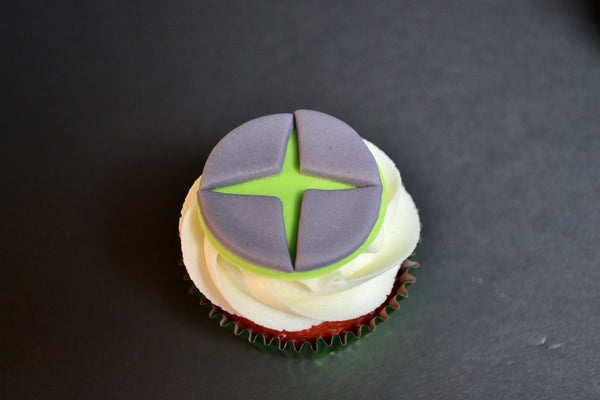 red velvet and cream cheese icing, xbox cupcakes by Sugar Street Boutique